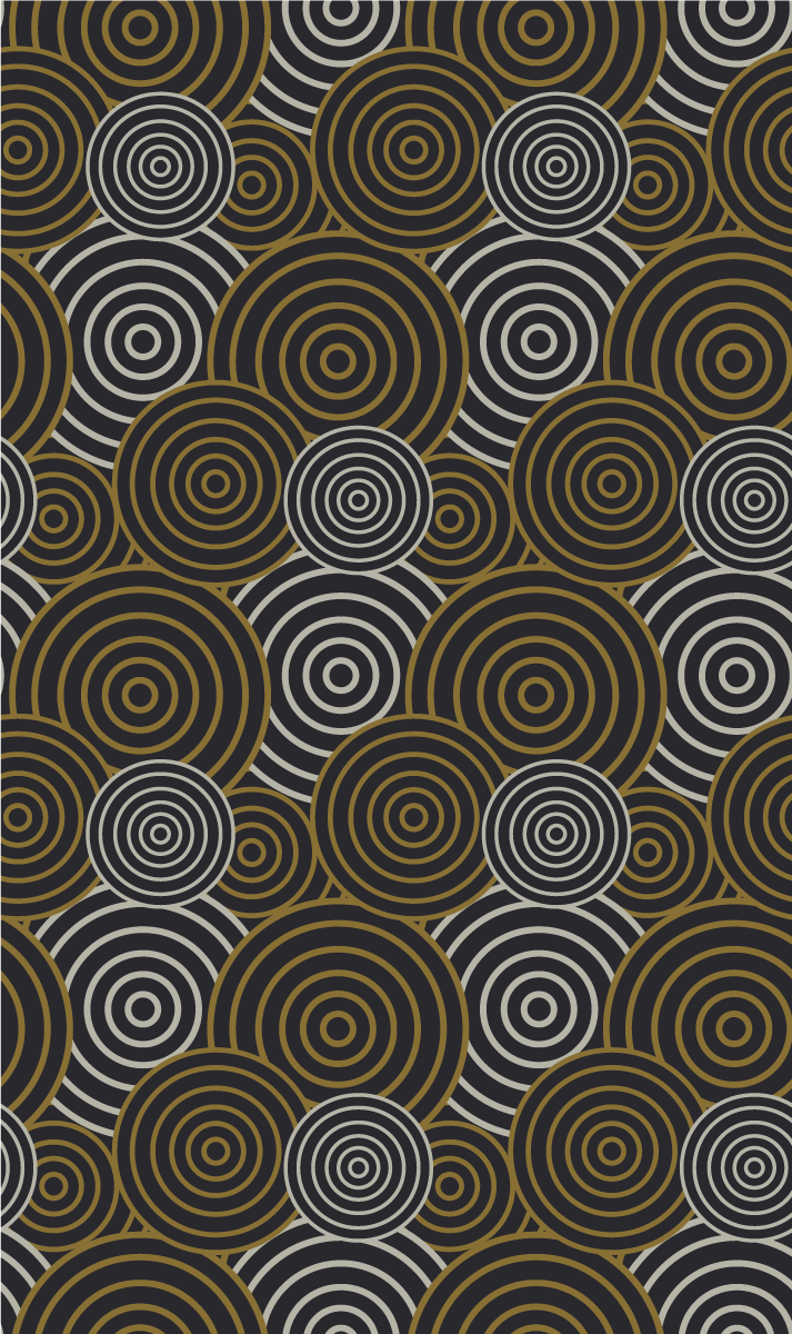 Vinyl teppich vintage mit kreislinienmuster - TenStickers