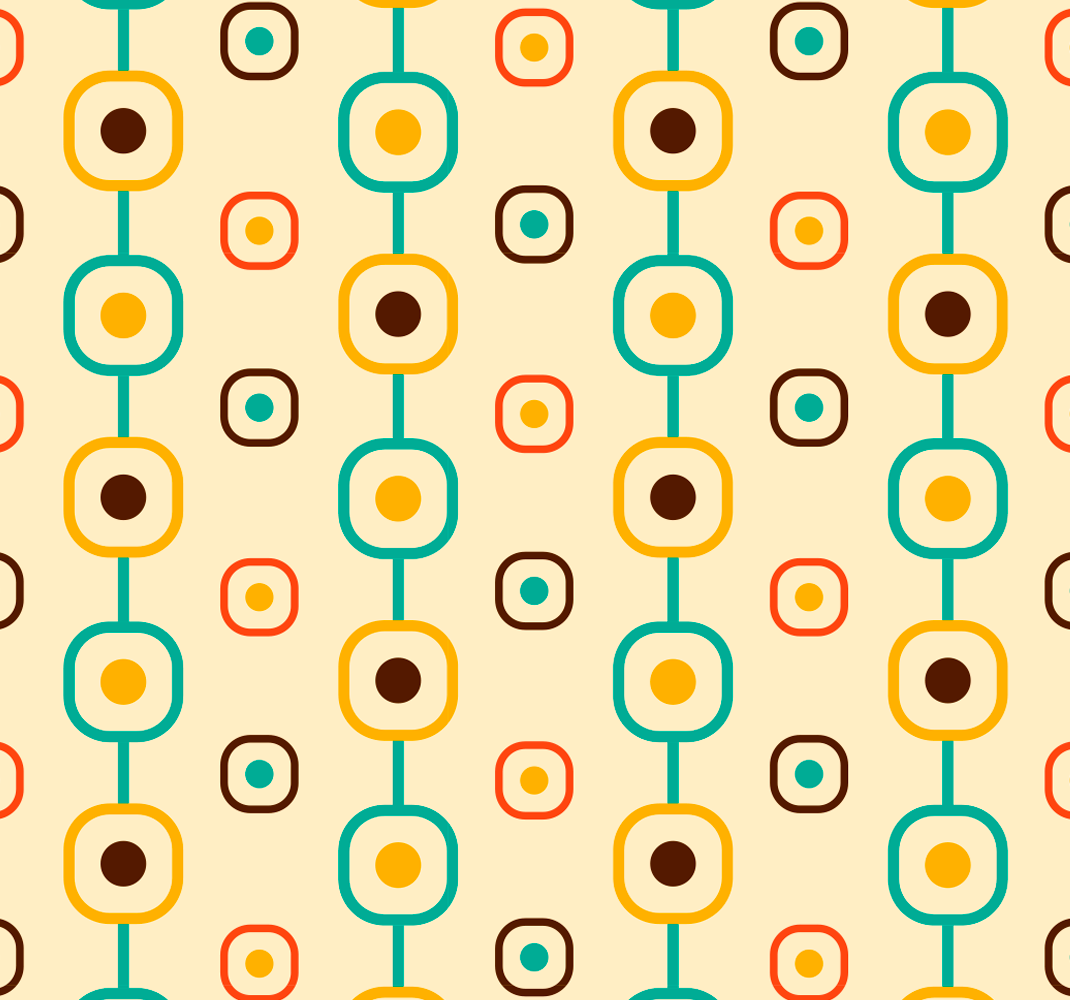 Vinyl teppich vintage 60er jahre geometrisch - TenStickers