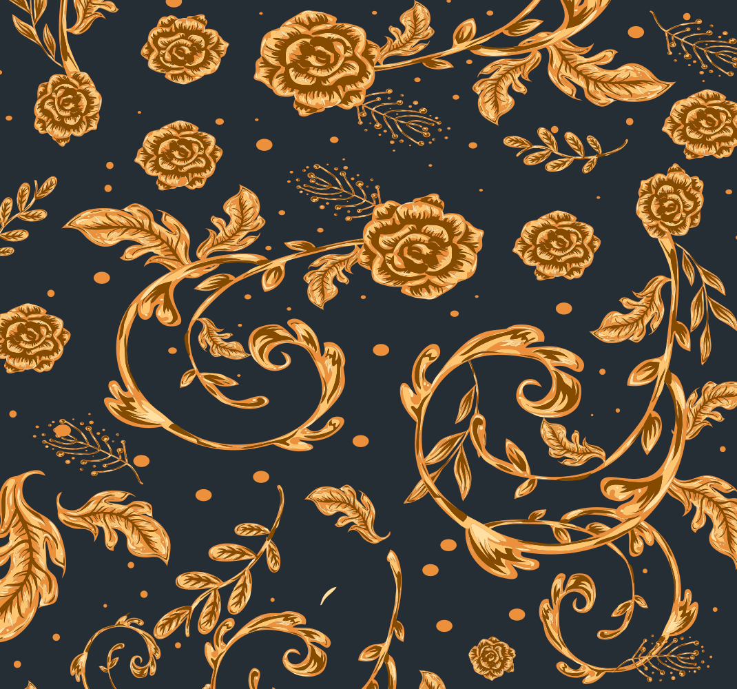 Vinyl teppich vintage tapete golden leaf - TenStickers