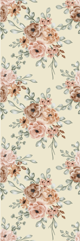Vinyl teppich vintage romantische große rosenmalerei - TenStickers