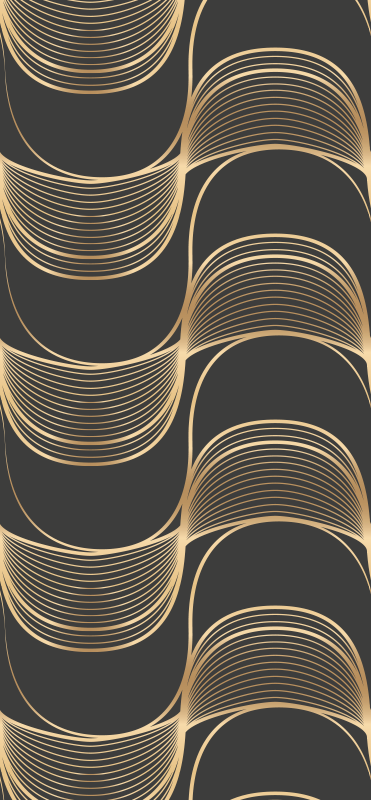 Vinyl teppich vintage mit goldenen wellenmuster - TenStickers