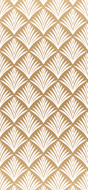 Vinyl teppich vintage mit goldenen blättern im art deco stil - TenStickers