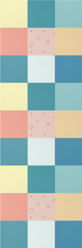 Vinyl teppich vintage mit buntem retro patchwork - TenStickers