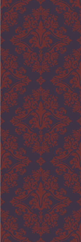 Vinyl teppich vintage rotes und lila muster - TenStickers