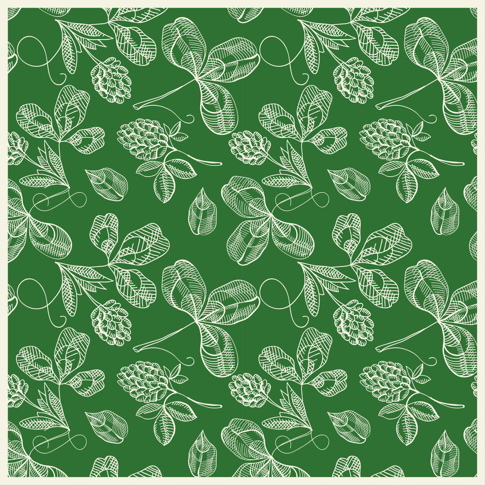 Vinyl teppich vintage mit grünem magnolienzweig-muster - TenStickers