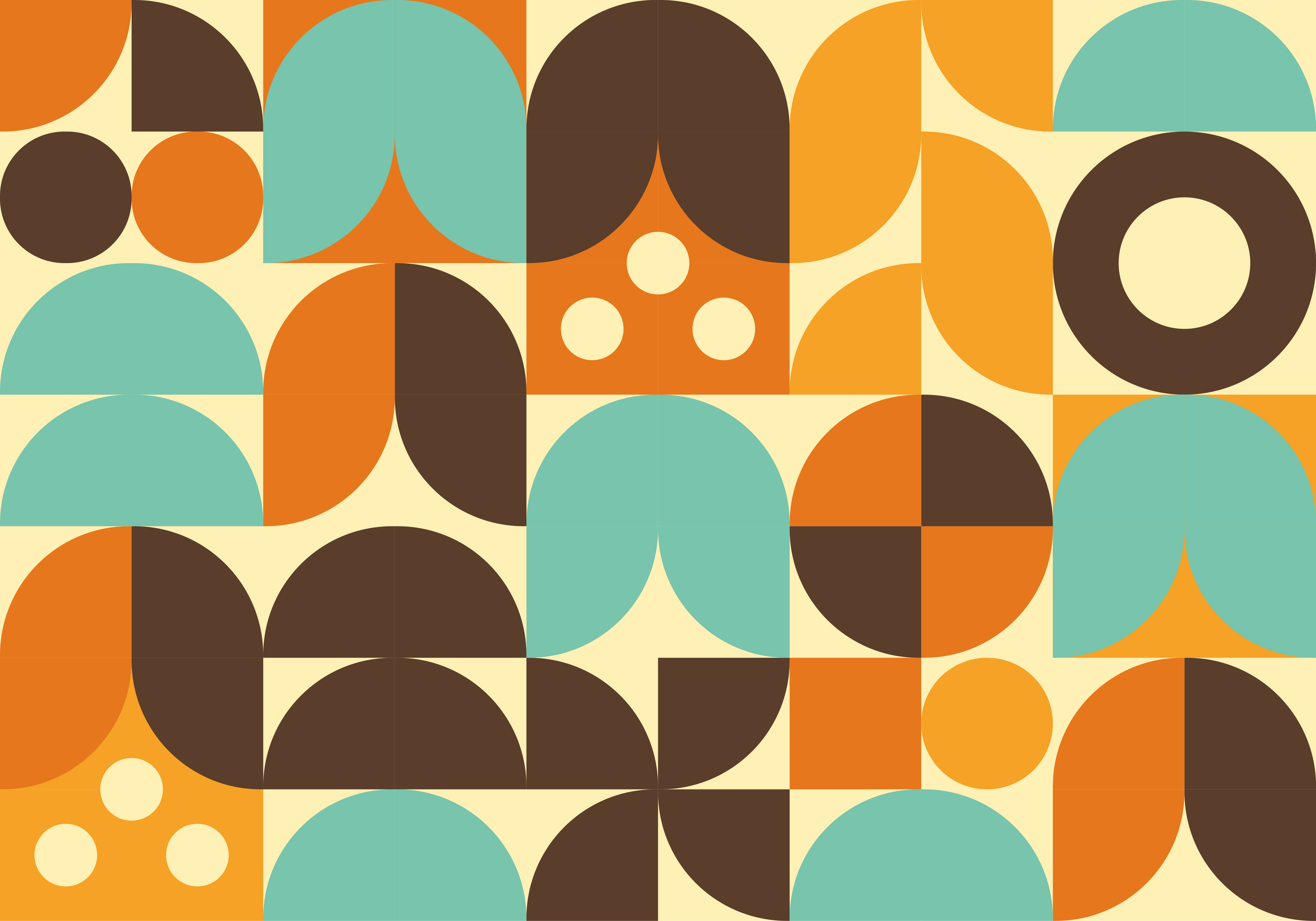 Vinyl teppich vintage geometrische abstrakte formen - TenStickers