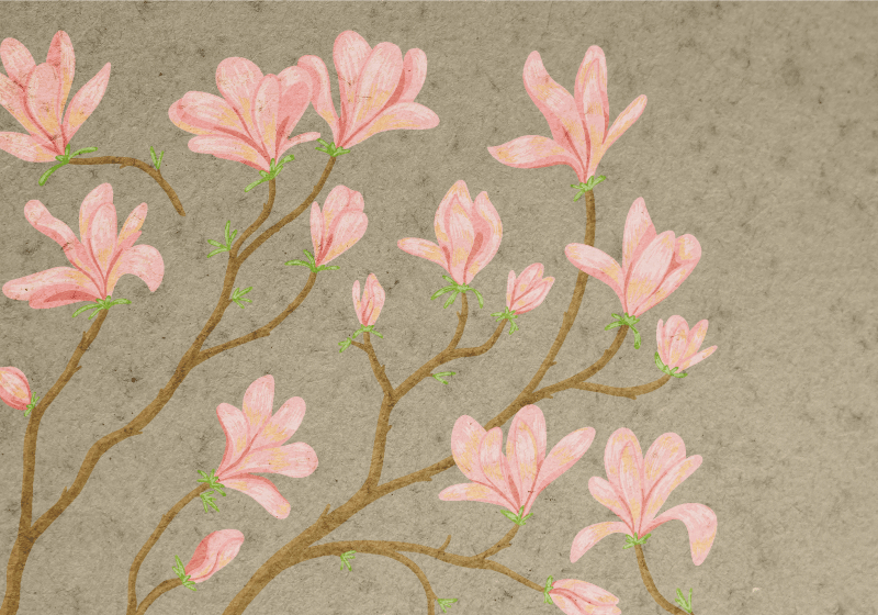Vinyl teppich vintage im magnolienstil - TenStickers