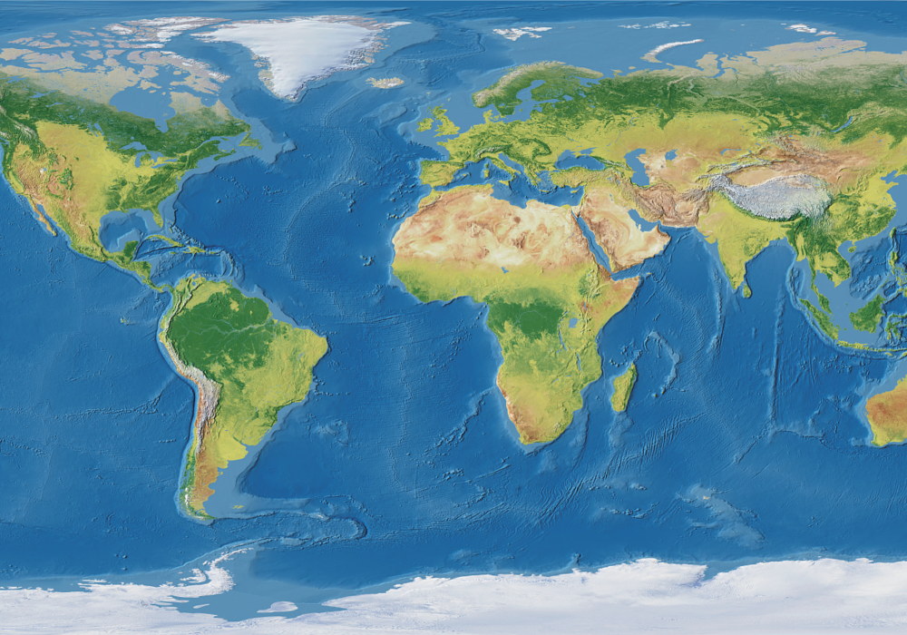 Vinyl teppich weltkarte geografische realistische weltkarte - TenStickers