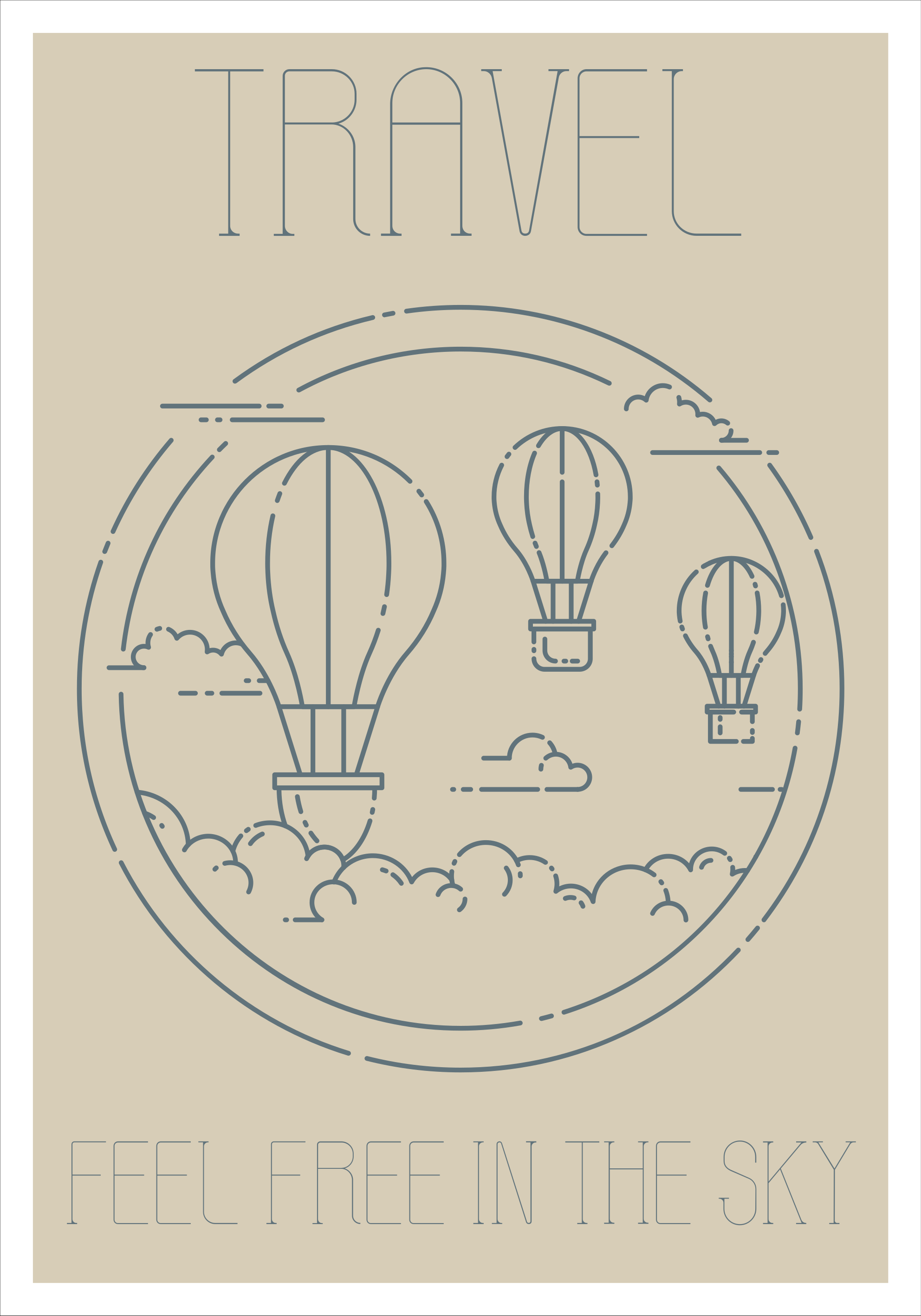 Vinyl teppich spruch minimalistischer heißluftballon - TenStickers