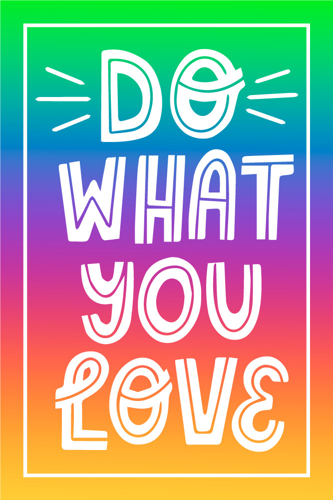 Vinyl teppich spruch in regenbogenfarben mit text - TenStickers