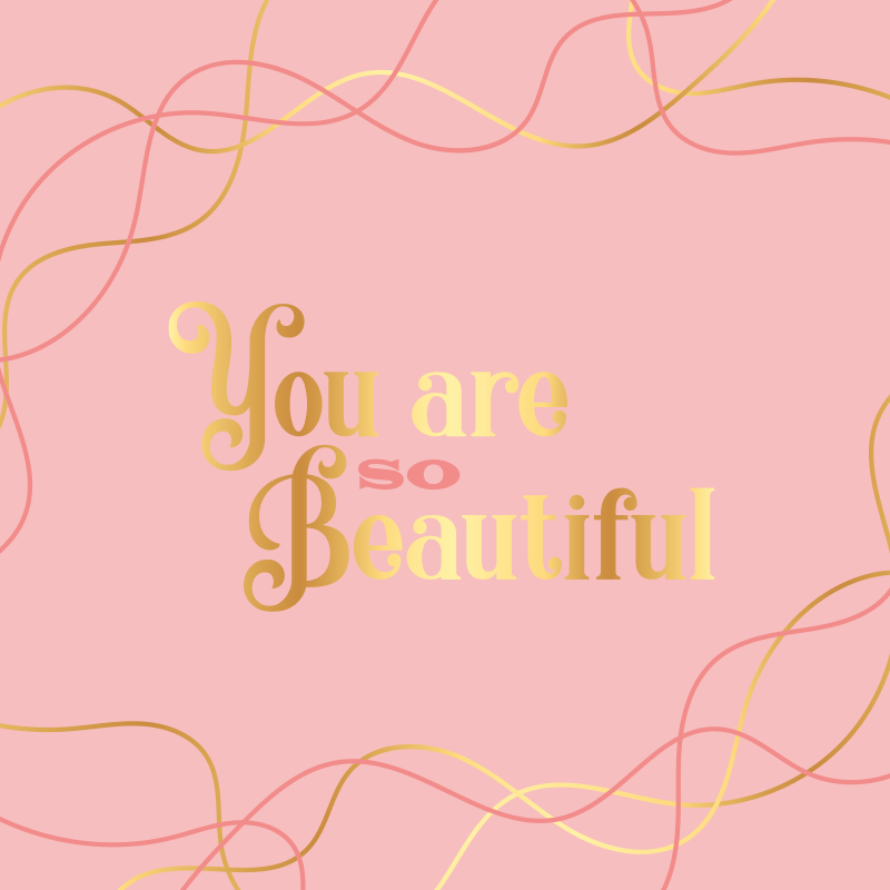 Vinyl teppich spruch du bist schön pink aquarell - TenStickers