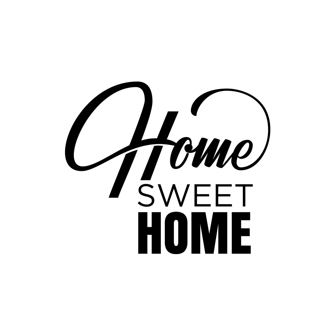 Vinyl teppich spruch home sweet home minimalist 3 - TenStickers