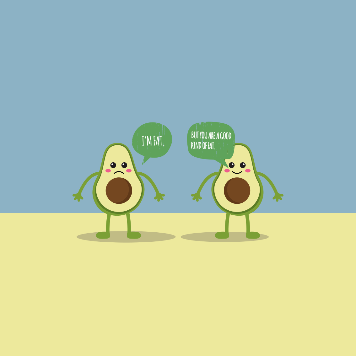 Vinyl teppich spruch avocado gute fett aussage - TenStickers