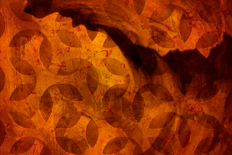Vinyl teppich geometrisch in orange abstrakt - TenStickers