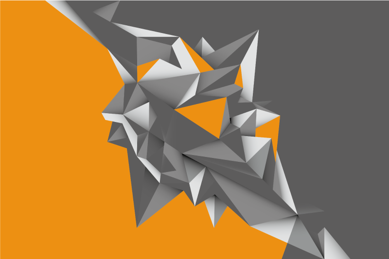 Vinyl teppich geometrisch in grau und orange - TenStickers