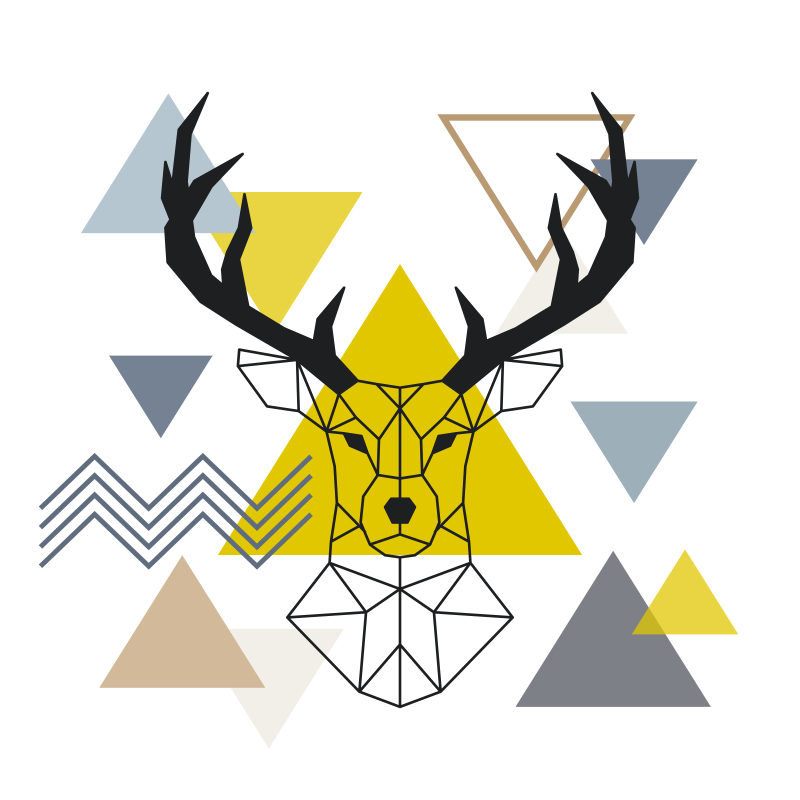 Vinyl teppich geometrisch geometrischer hirsch - TenStickers