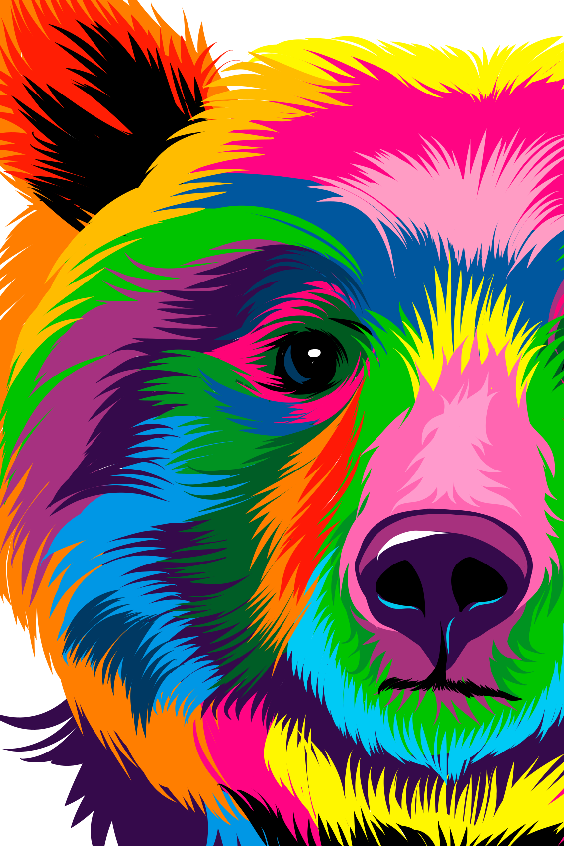 Vinyl teppich geometrisch bunter bär - TenStickers