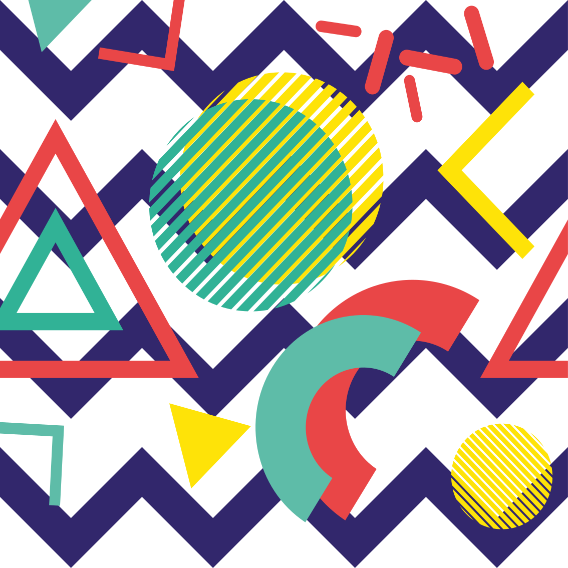 Vinyl teppich geometrisch in kräftigen farben - TenStickers