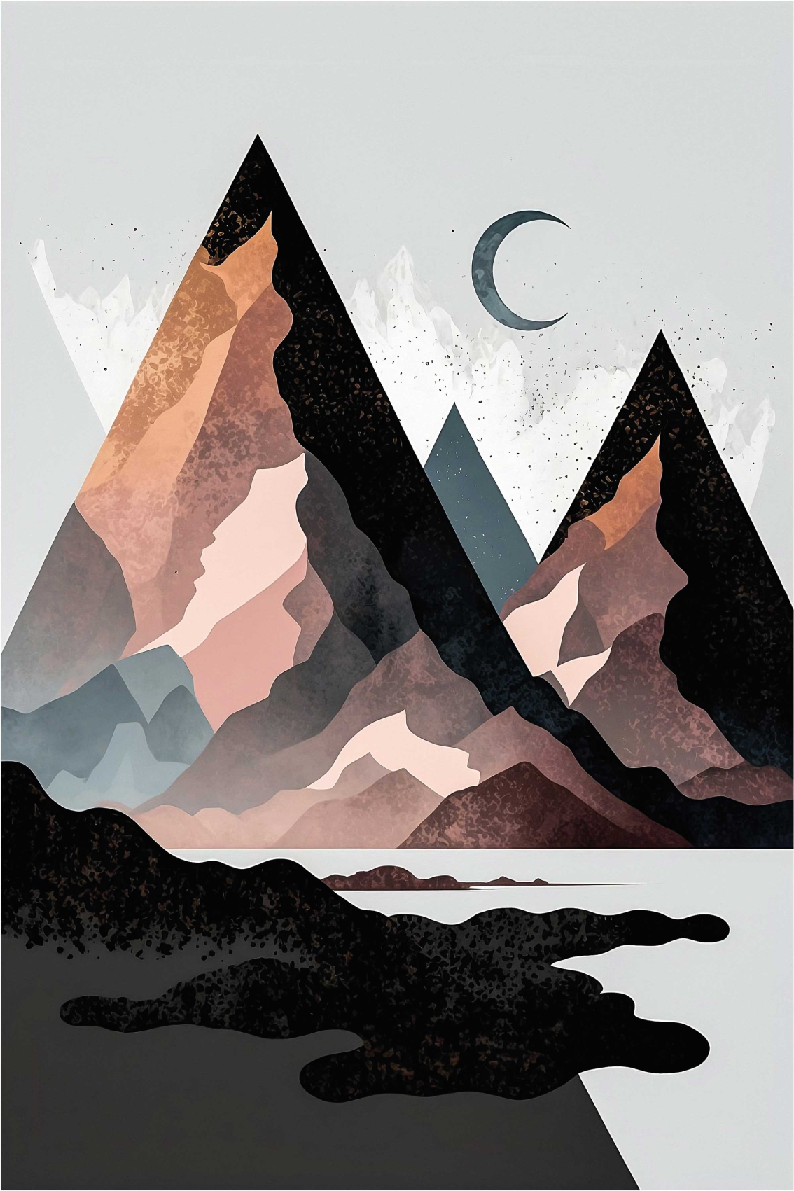 Vinyl teppich geometrisch nordische berglandschaft - TenStickers