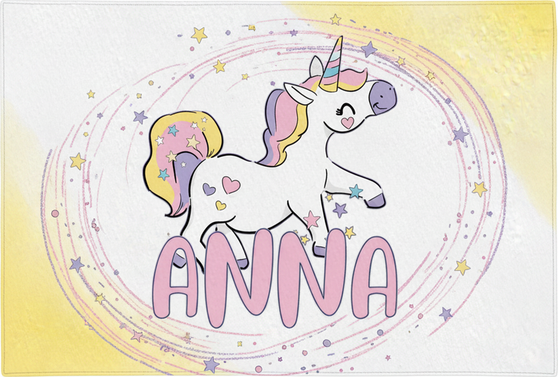 Vinyl teppich kinderzimmer mit zauberhaftem einhorn design - TenStickers