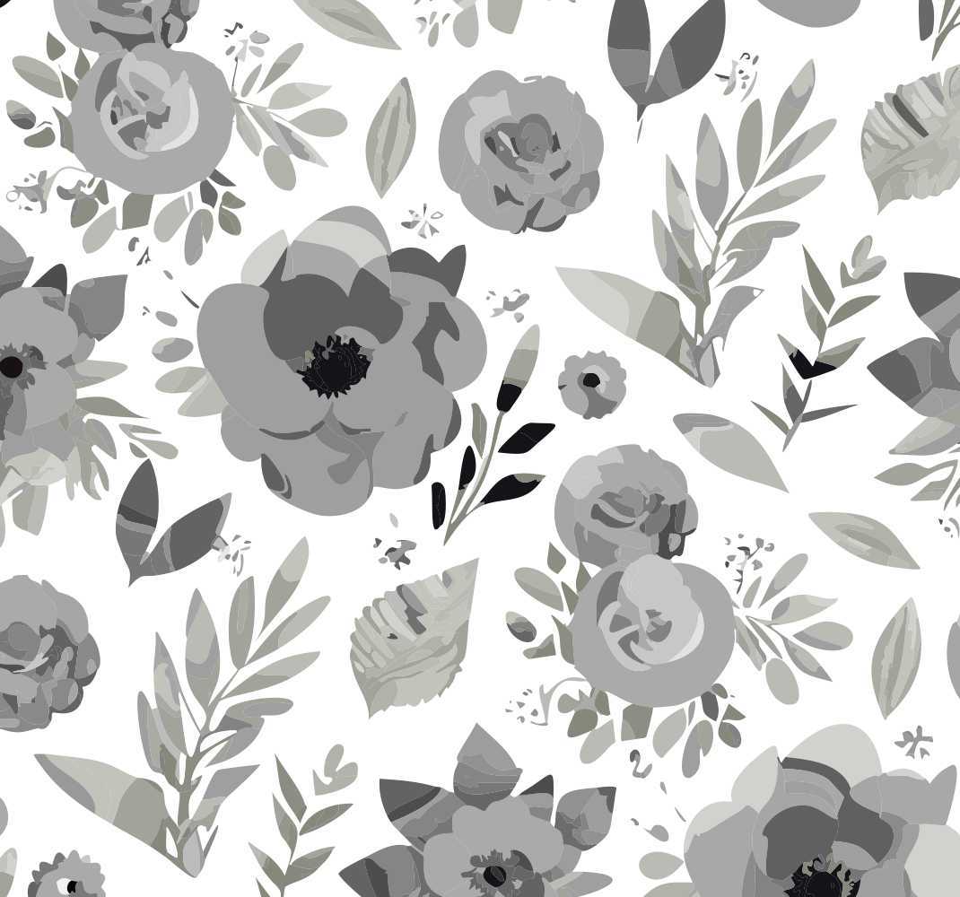 Vinyl teppich grau aquarella blumen - TenStickers