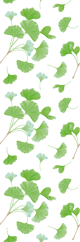Vinyl teppich flur mit ginkgo blatt Ölgemälde - TenStickers
