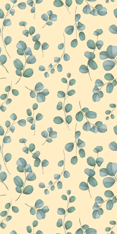 Vinyl teppich beige eukalyptusblatt muster - TenStickers