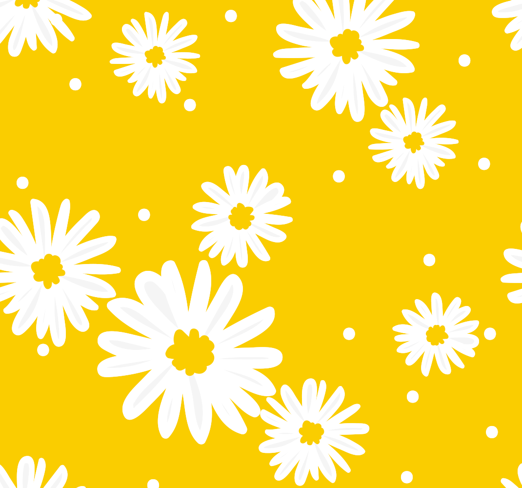 Vinyl teppich gelb mit gänseblümchen muster - TenStickers