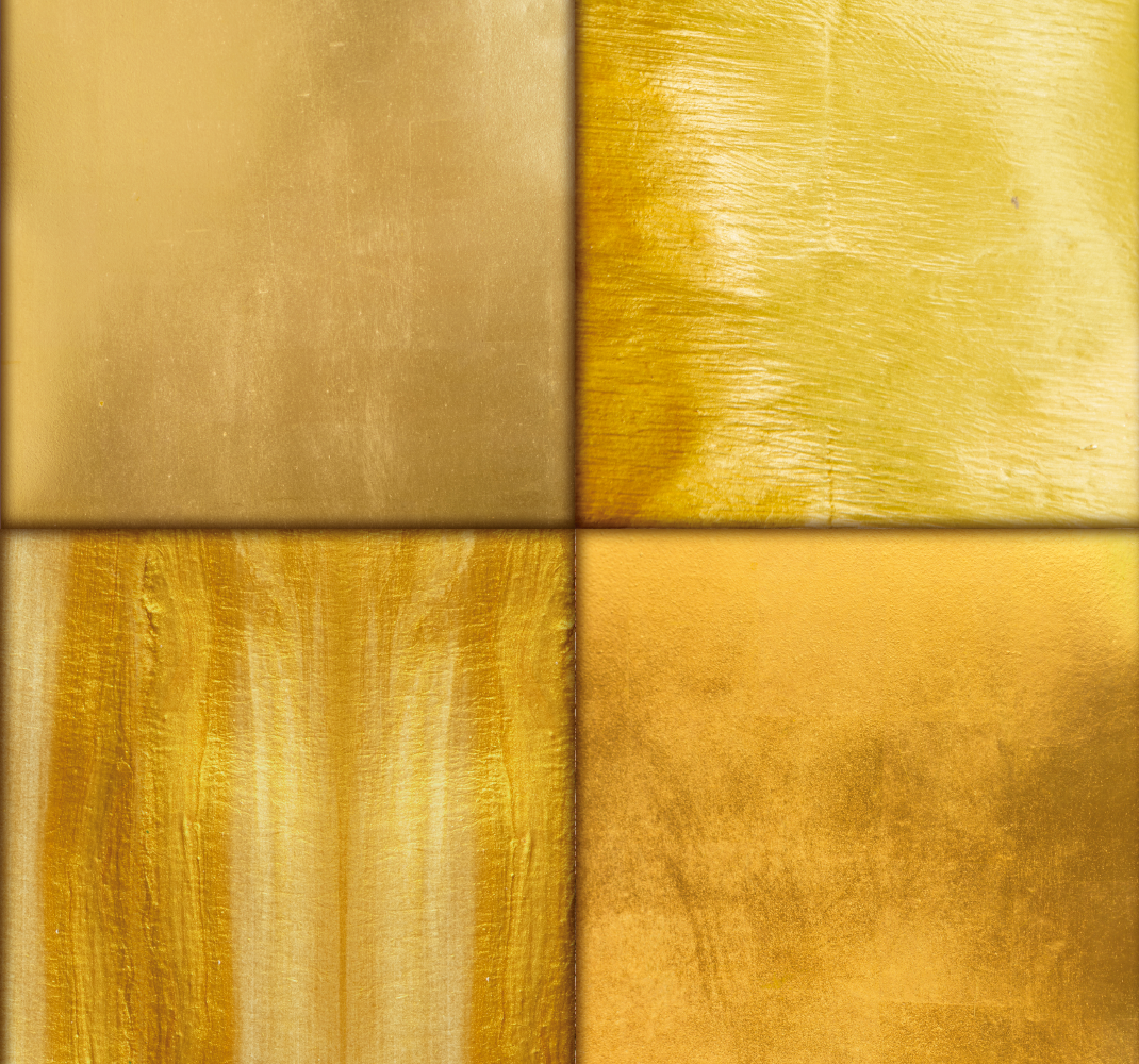 Vinyl teppich gelb mit goldener strukturoberfläche - TenStickers