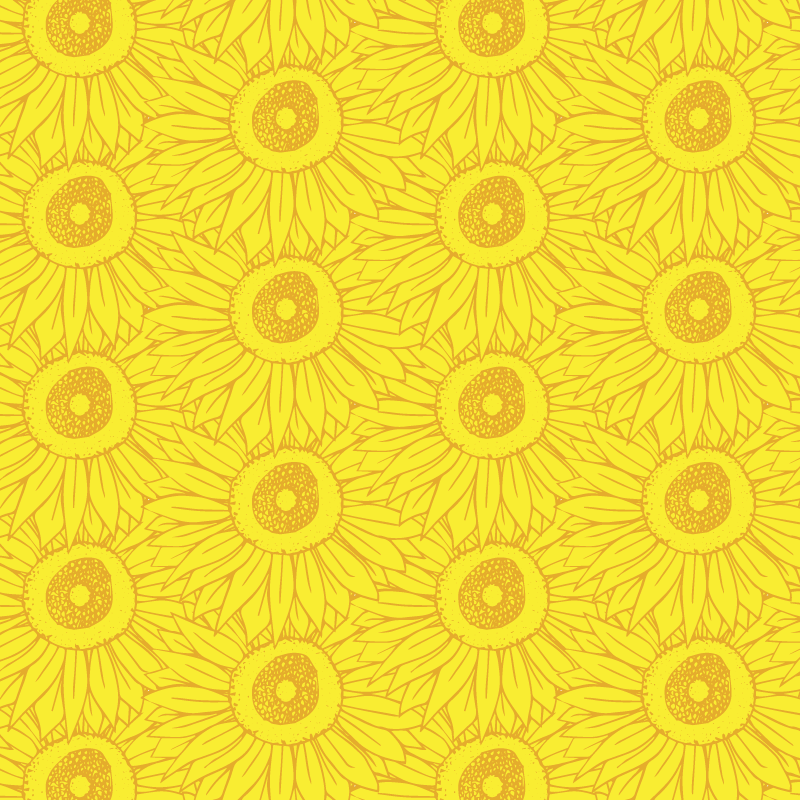 Vinyl teppich gelb in hellen sonnenblumenfarben - TenStickers