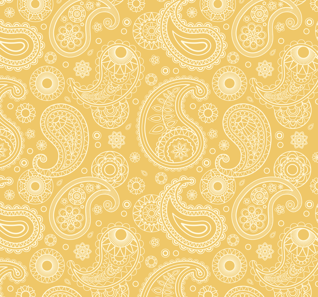 Vinyl teppich gelb im arabischen paisley design - TenStickers