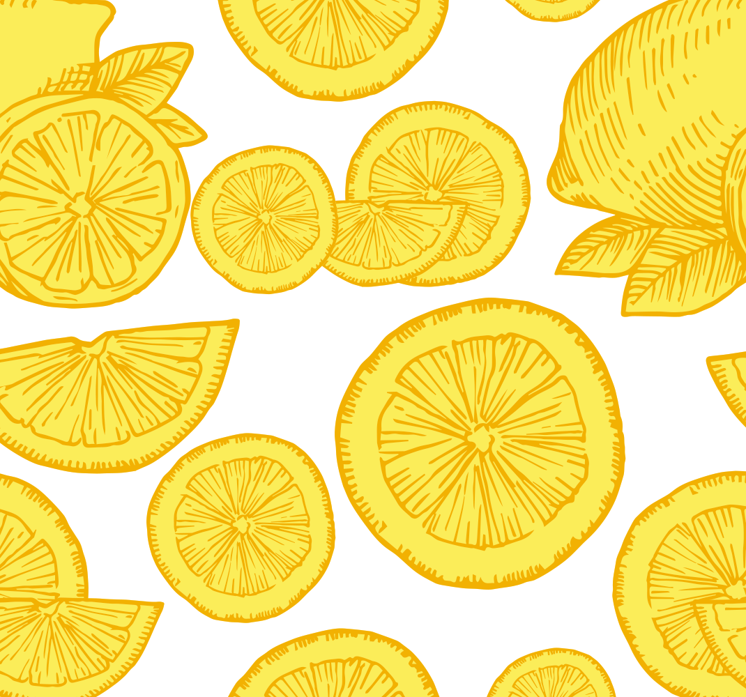 Vinyl teppich gelb orange und zitronen skizze - TenStickers