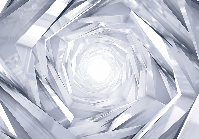 Vinyl teppich weiß abstrakter geometrischer tunnel - TenStickers