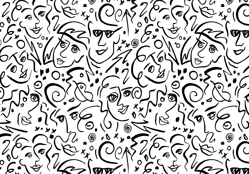 Vinyl teppich weiß mit schwarz-weißer graffiti kunst - TenStickers