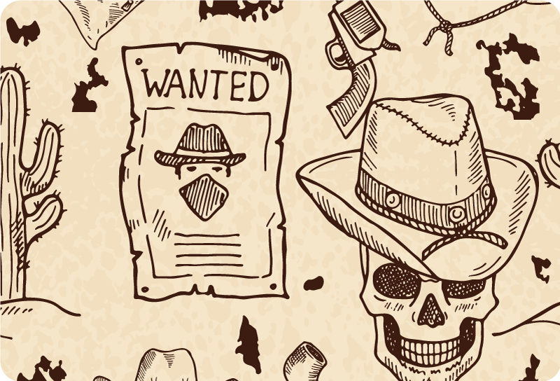 Vinyl teppich braun western icons laptop - TenStickers