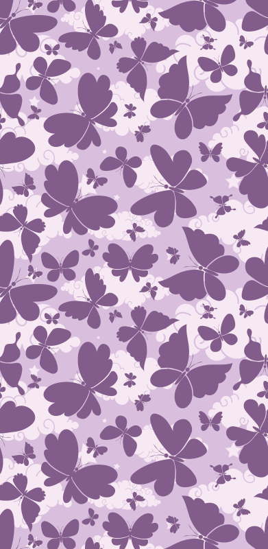 Vinyl teppich lila mit lila schmetterlingsmuster - TenStickers