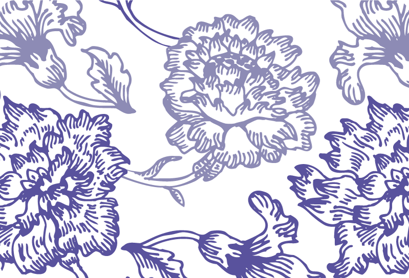 Vinyl teppich lila mit sanftem lila blumenmuster - TenStickers