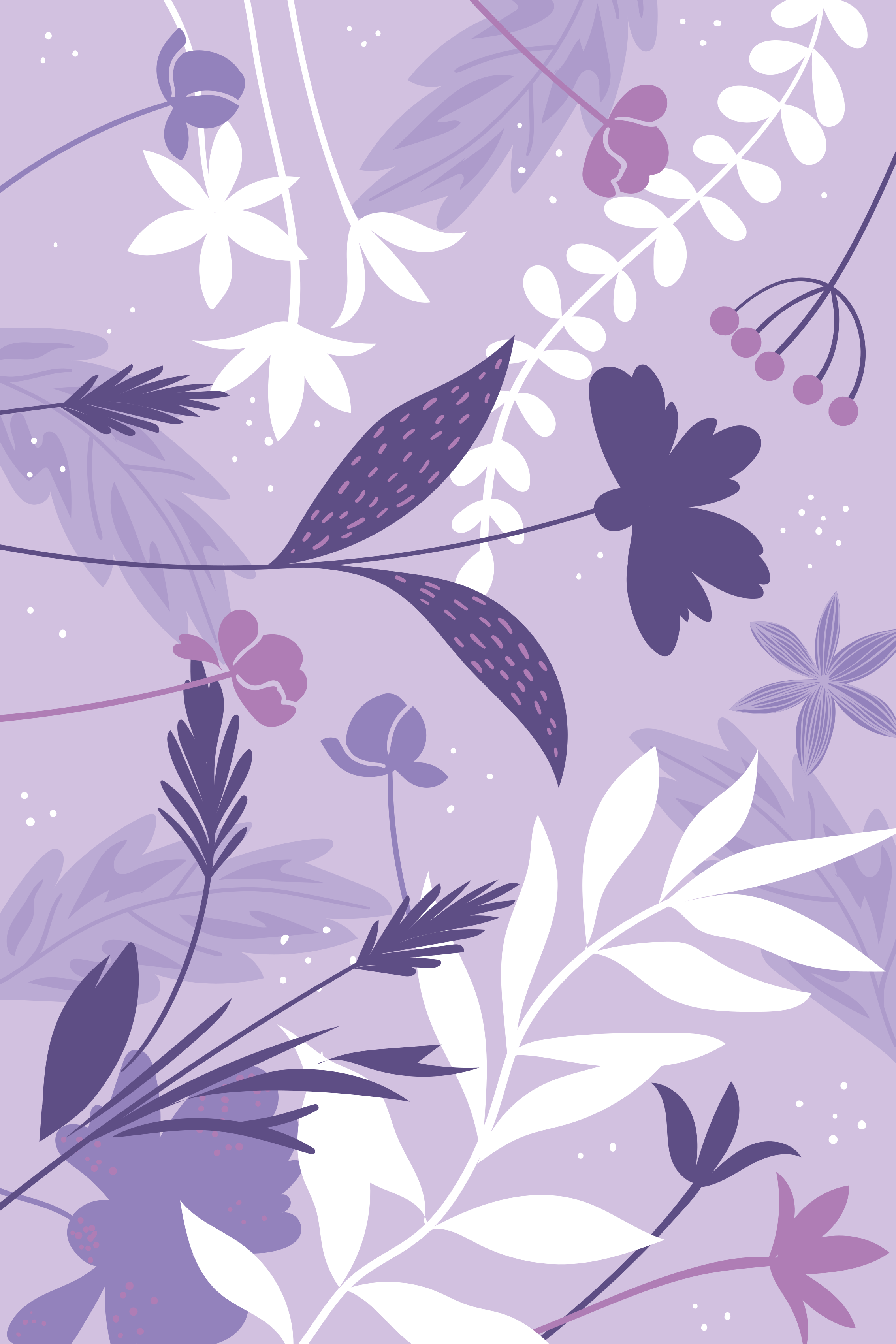 Vinyl teppich lila mit lila blumen - TenStickers