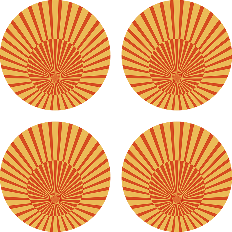 Vinyl teppich orange 70er jahre sonnenschein kreis - TenStickers