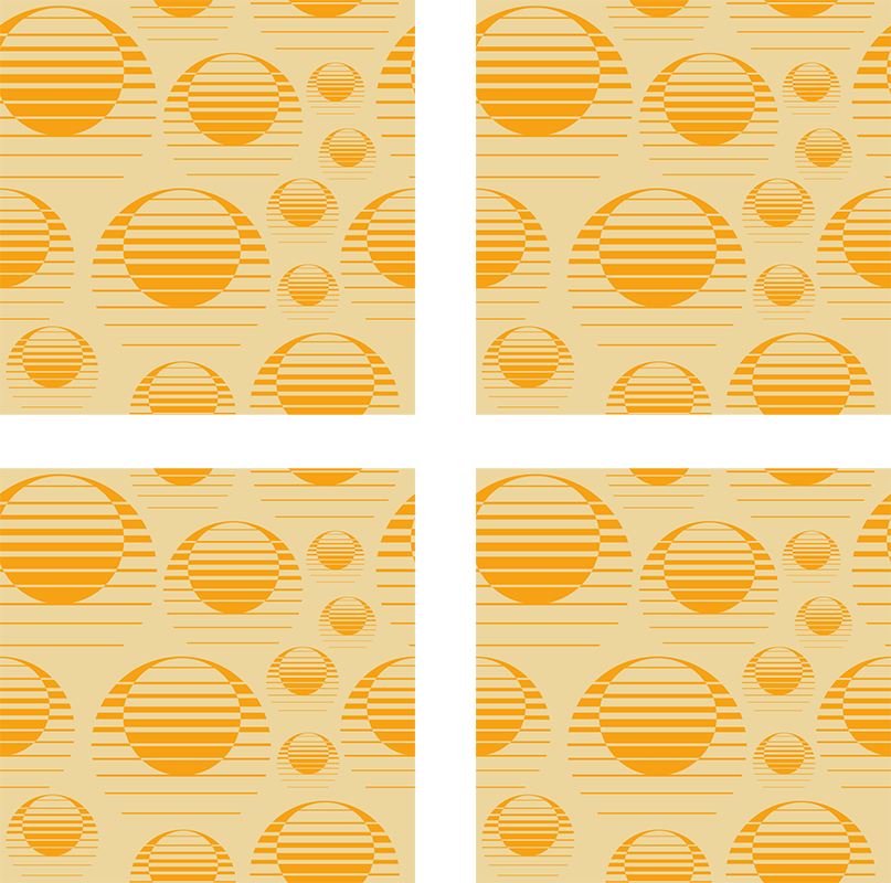 Vinyl teppich orange retro sonnenmotiv - TenStickers