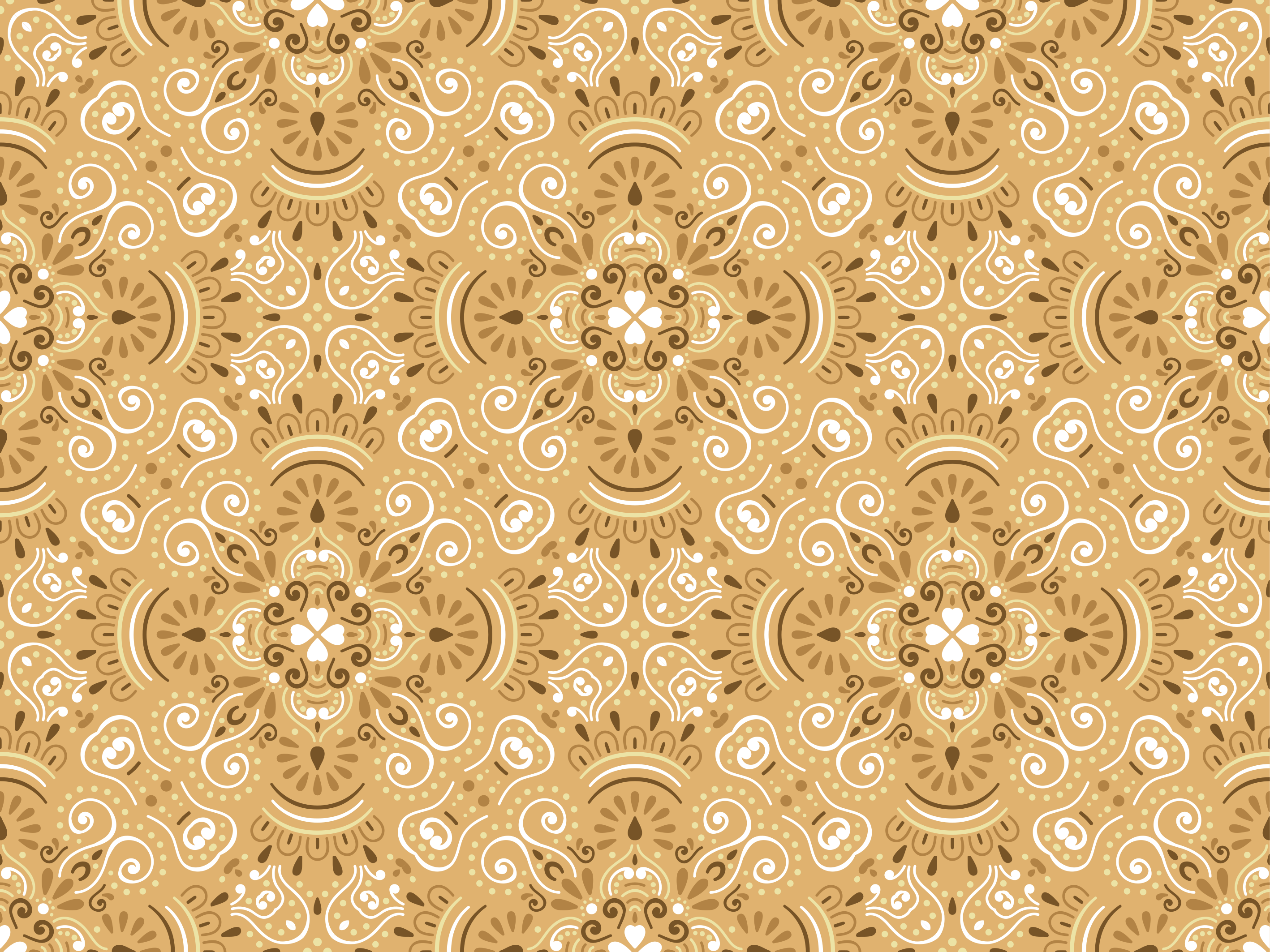 Vinyl teppich orange mit vintage beigem muster - TenStickers