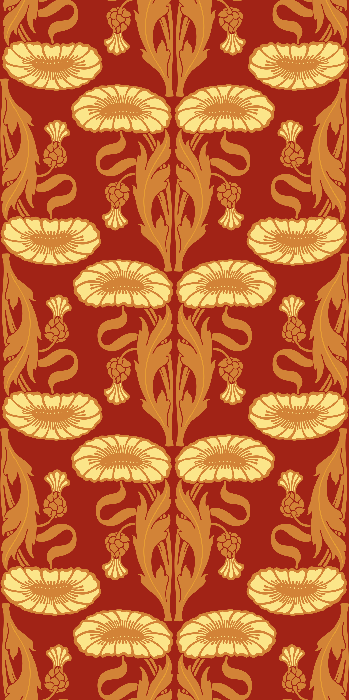 Vinyl teppich orange modernes ornamentmuster - TenStickers