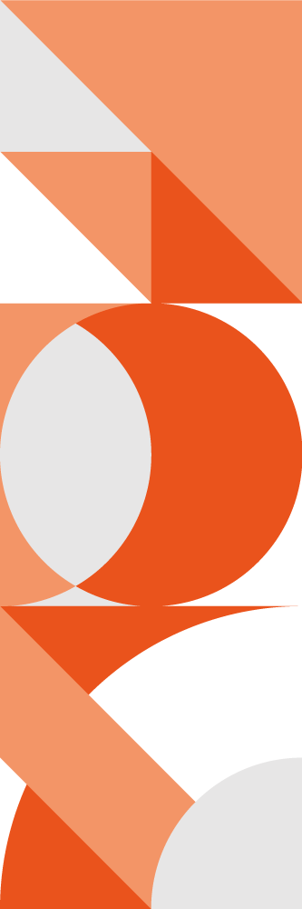 Vinyl teppich orange mit orange-weißer farbblockgestaltung - TenStickers