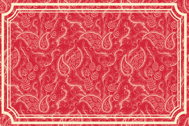 Vinyl teppich rot mit paisley-muster - TenStickers