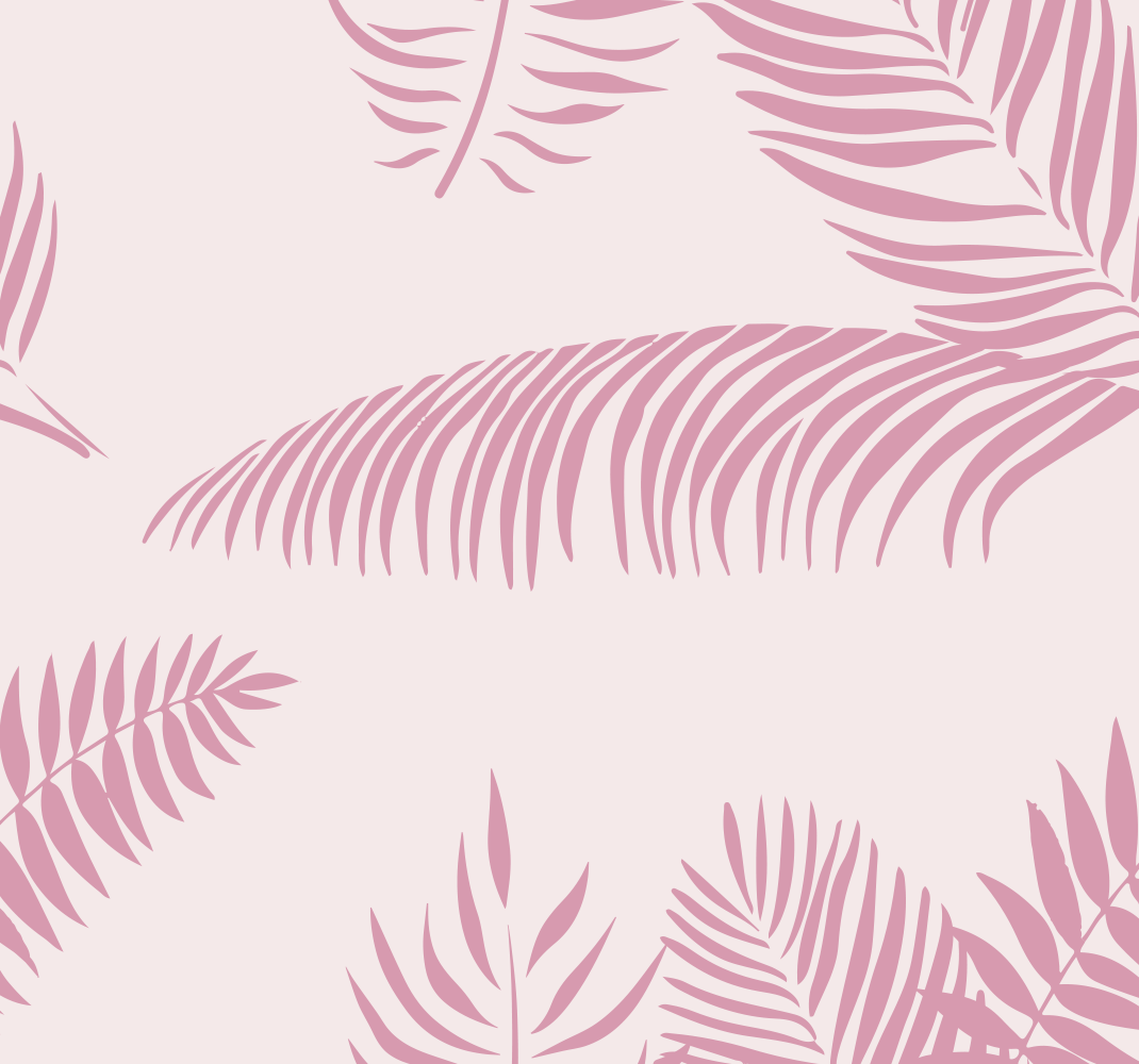 Vinyl teppich rosa mit großen palmenblättern - TenStickers
