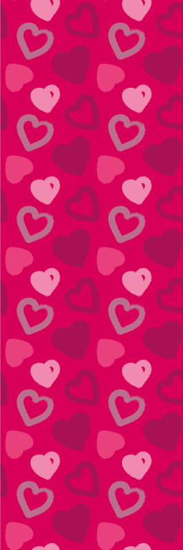 Vinyl teppich rosa fuchsia herzen - TenStickers