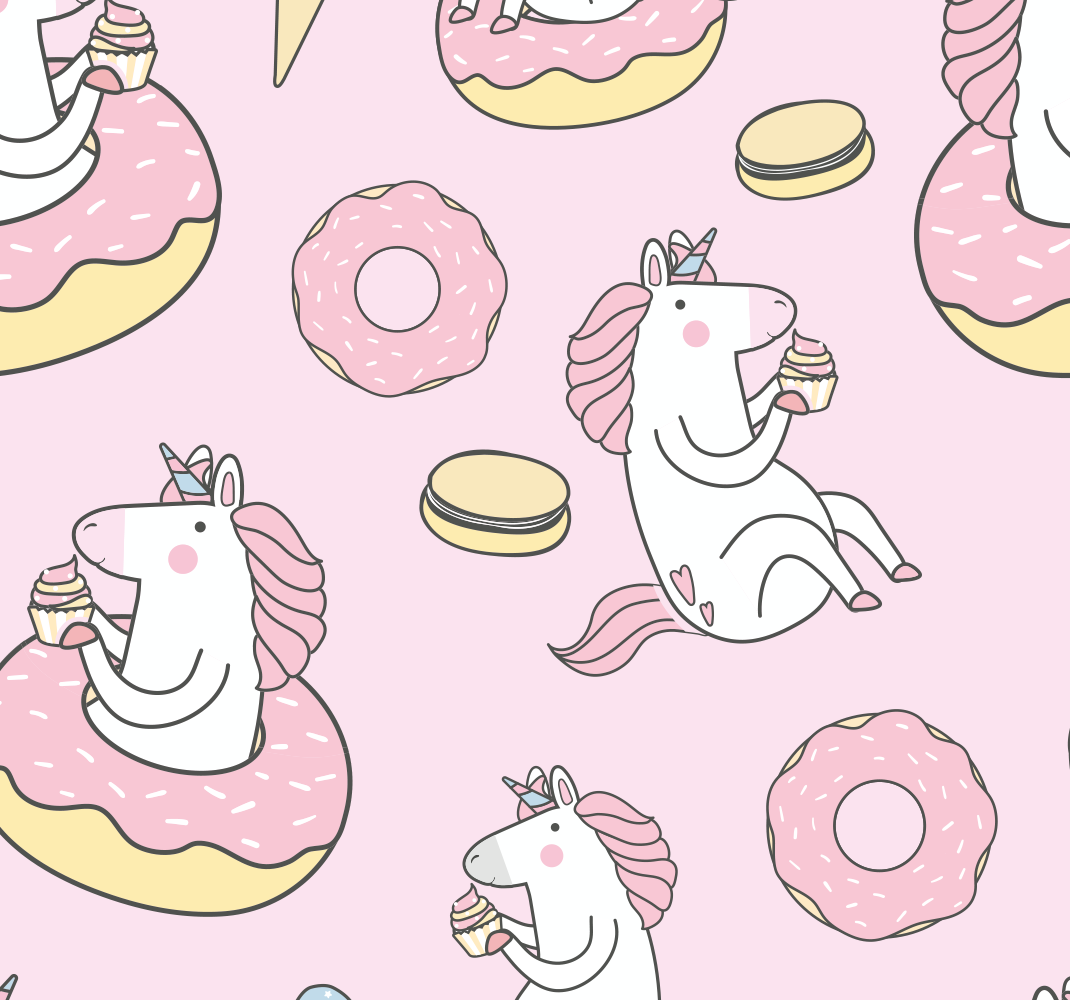Vinyl teppich rosa mit pinkem einhorn-motiv - TenStickers