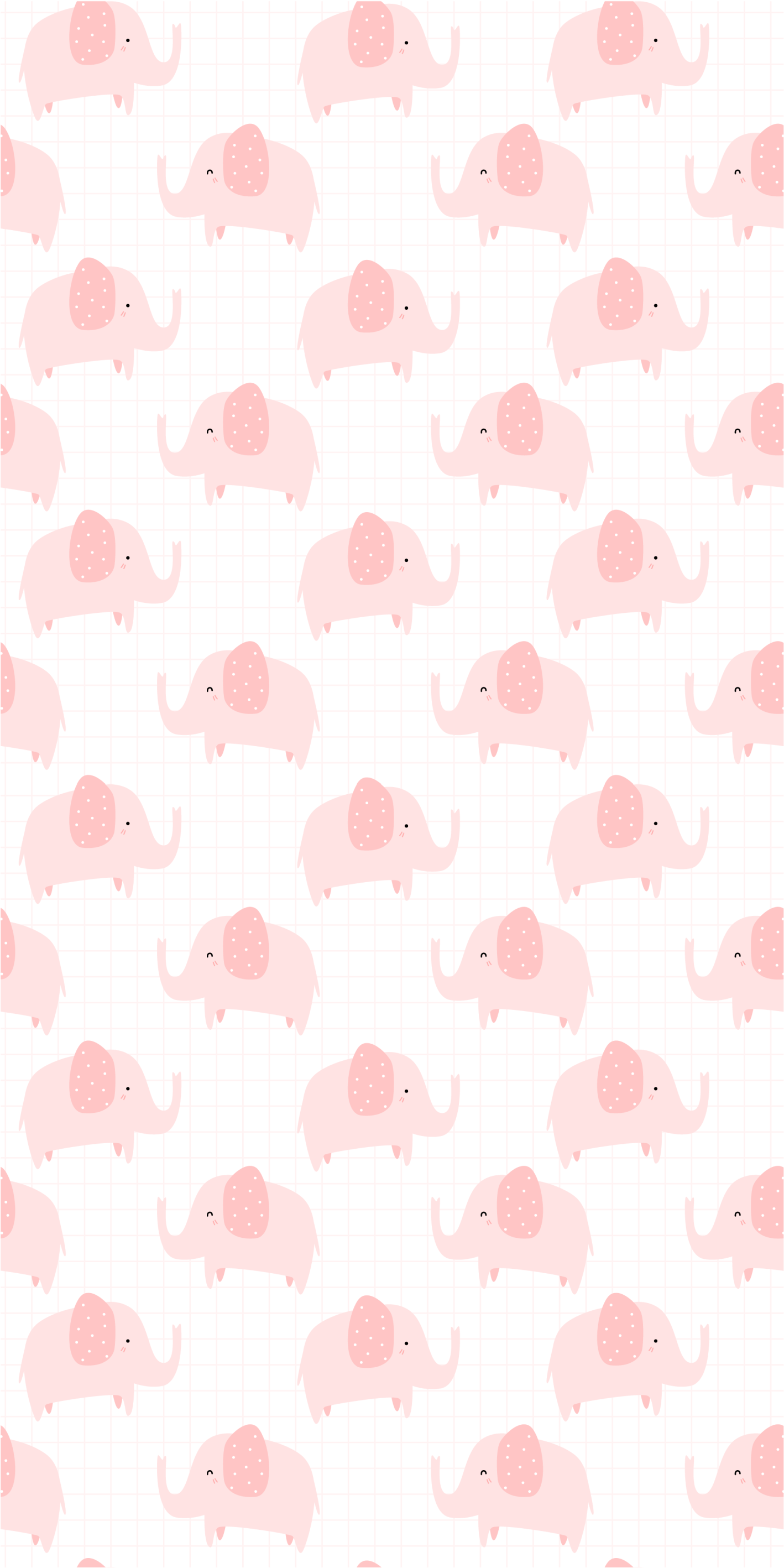 Vinyl teppich rosa mit pinken elefanten - TenStickers