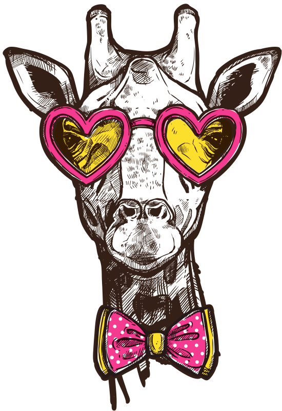 Vinylteppich Giraffe mit Sonnenbrille - TenStickers