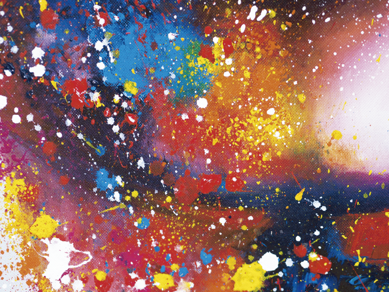 Vinyl Teppich modern abstrakter Farbspritzer - TenStickers